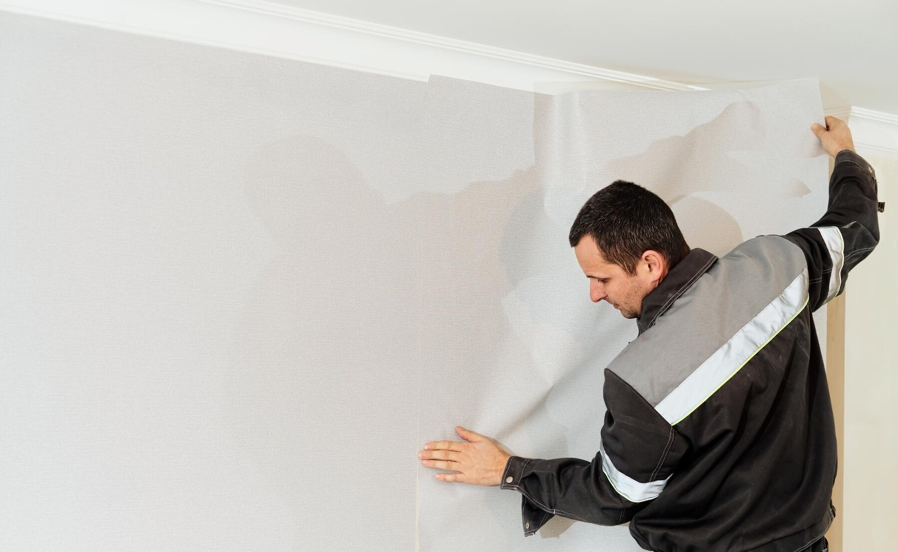 Professional wallpaper installation work